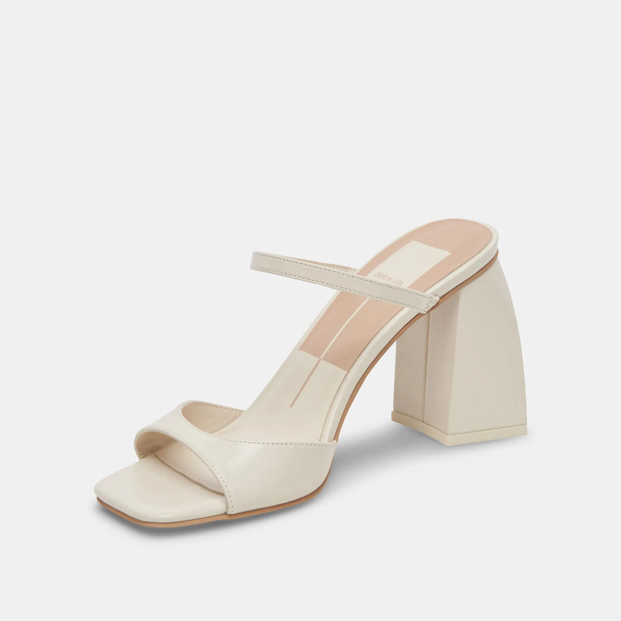 JEMMY HEELS IVORY CRINKLE PATENT