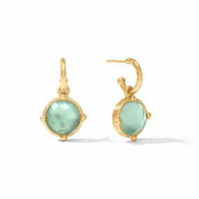 Julie Vos Honeybee Hoop & Charm Earring, Aquamarine Blue