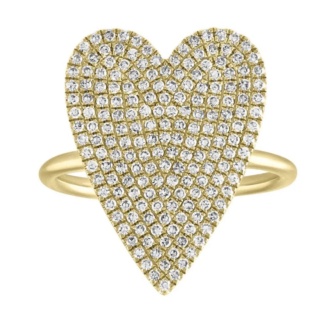 Jumbo Pave Heart Ring