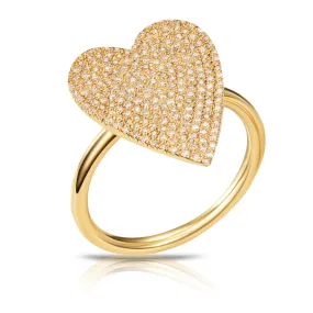 Jumbo Pave Heart Ring