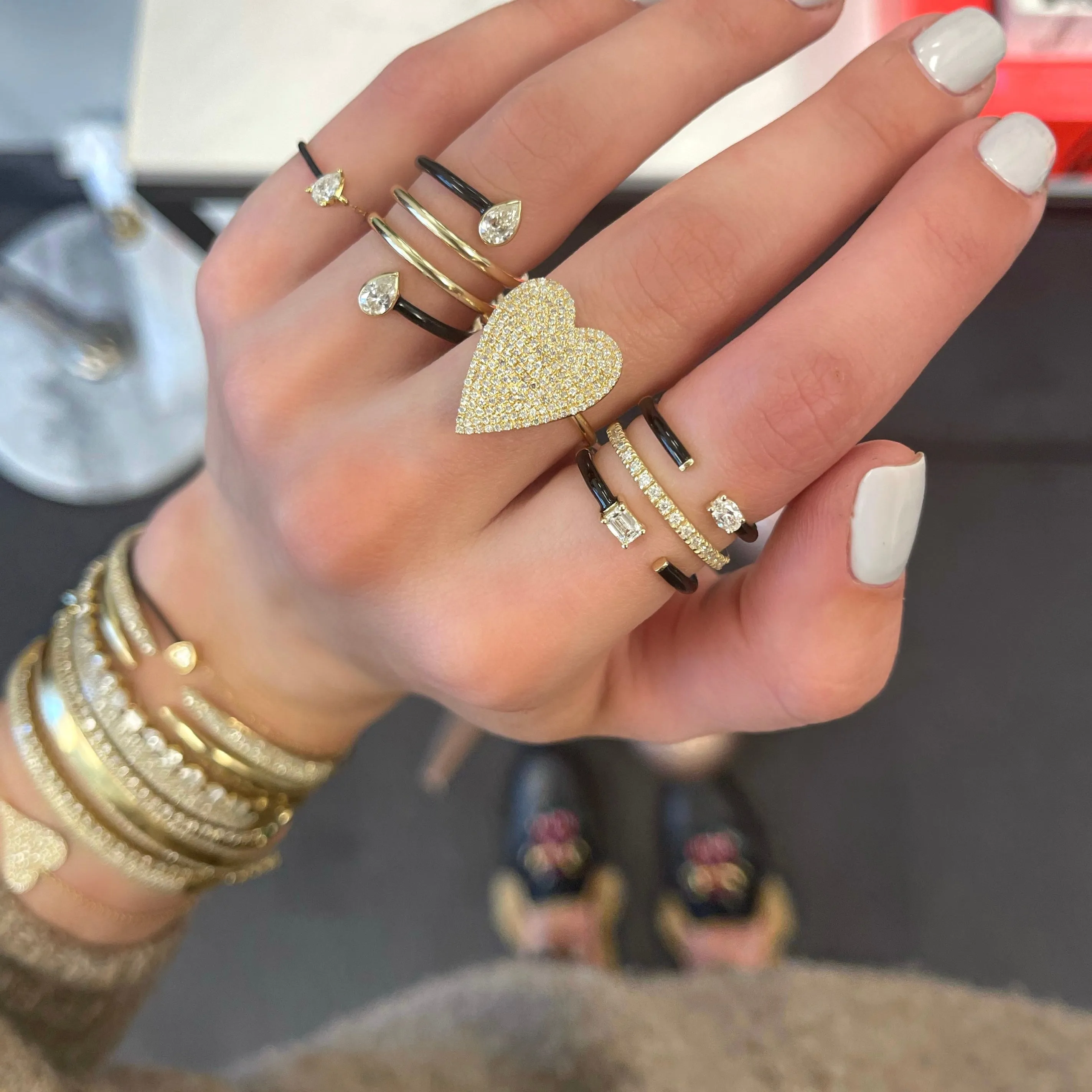 Jumbo Pave Heart Ring