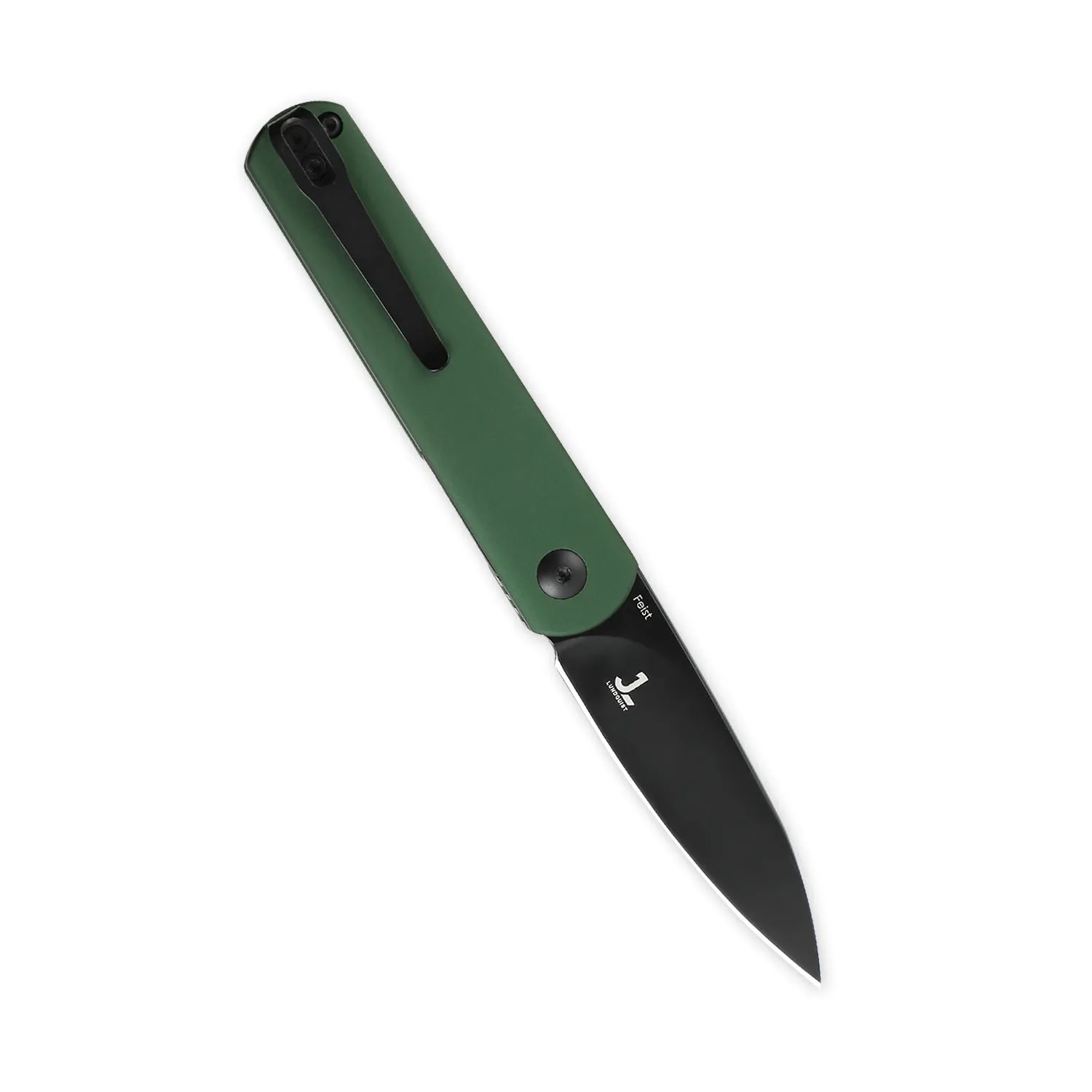 Kizer Official Exclusive | Feist | 2.875 4V Blade | Green Aluminum Handle | V3499KFC4