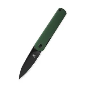 Kizer Official Exclusive | Feist | 2.875 4V Blade | Green Aluminum Handle | V3499KFC4