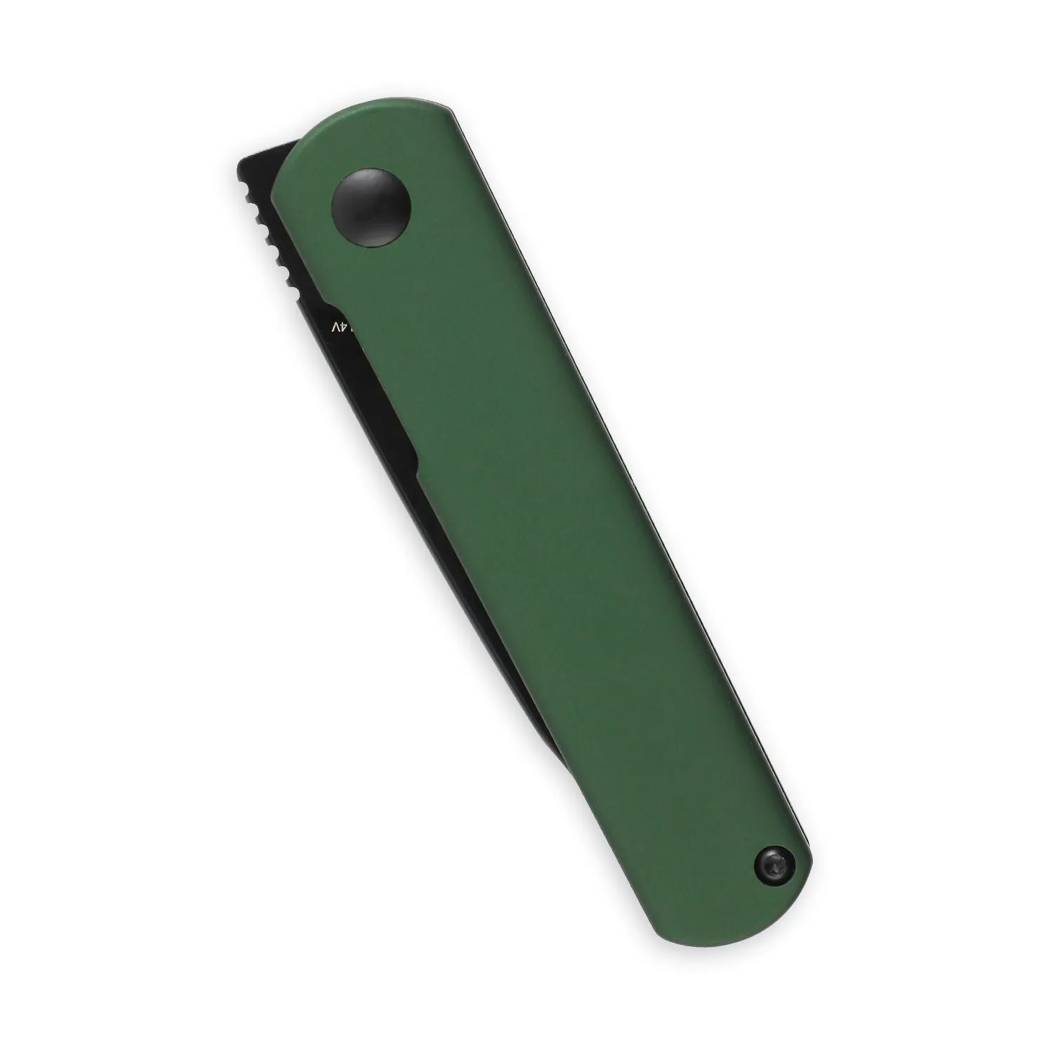 Kizer Official Exclusive | Feist | 2.875 4V Blade | Green Aluminum Handle | V3499KFC4