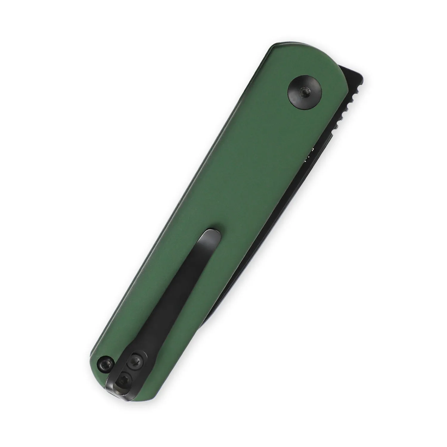 Kizer Official Exclusive | Feist | 2.875 4V Blade | Green Aluminum Handle | V3499KFC4