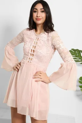 Lace And Shimmer Chiffon Dress