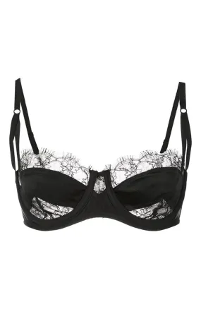 Lace Inset Balconette Bra