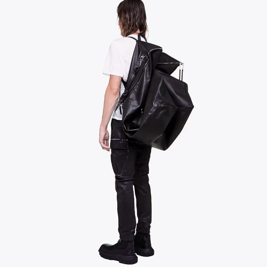 Larry Degrade Metallic Gradient and Black Leather Mega Duffle