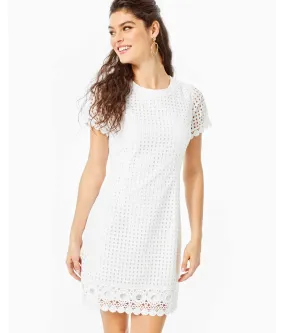 Lilly Pulitzer Jennifer Shift Dress - Resort White Grid Eyelet