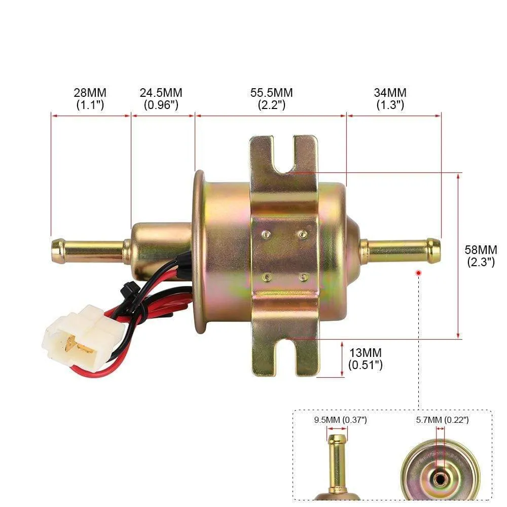 Low Pressure Universal Diesel Petrol Gasoline Electric Fuel Pump HEP-02A 12V 24V For Car Motorcycle