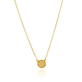 LUCIE GOLD SMALL PENDANT NECKLACE ENGRAVABLE FILIGREE