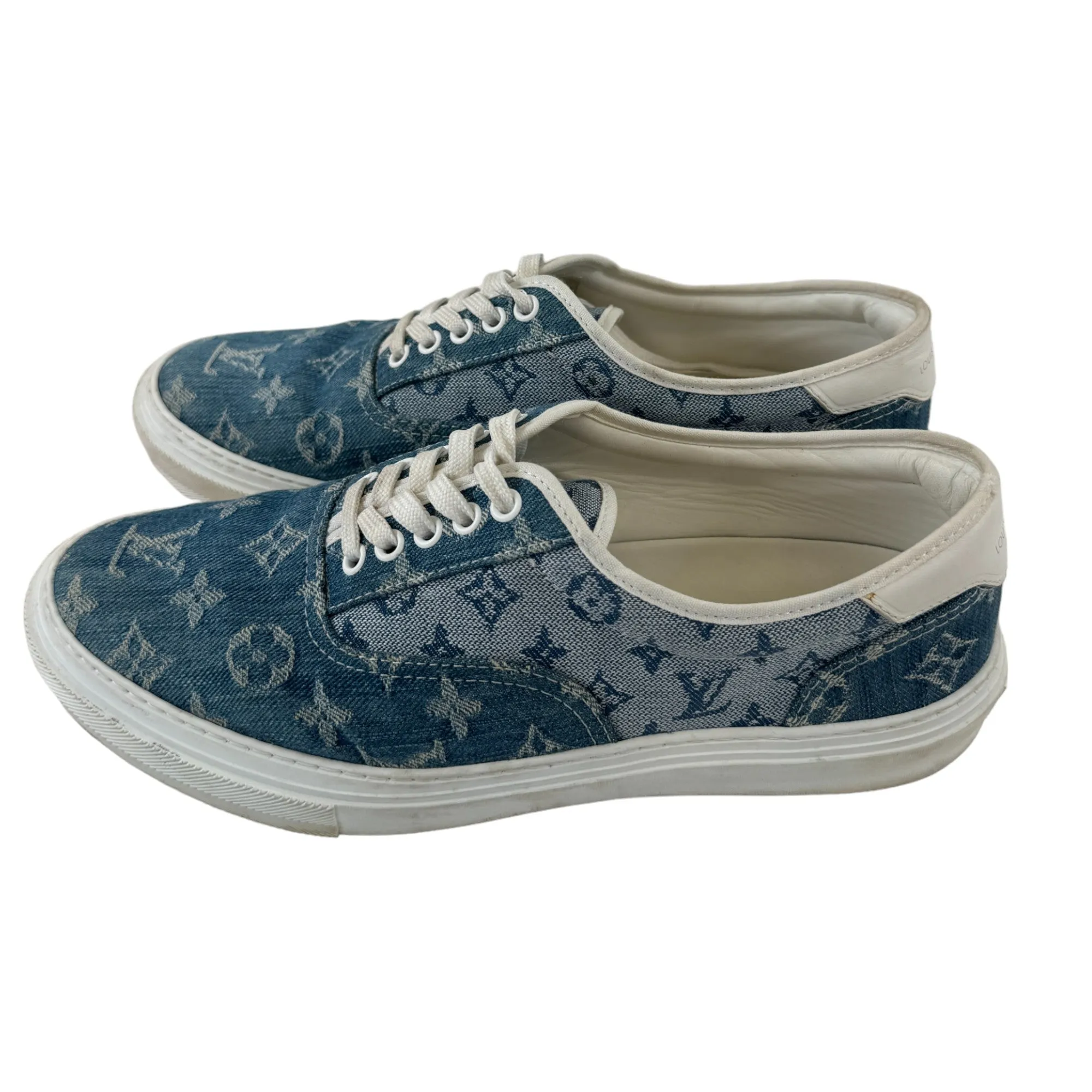 Men's Monogram Denim Low Trainers Blue Size EU 42 / UK 8