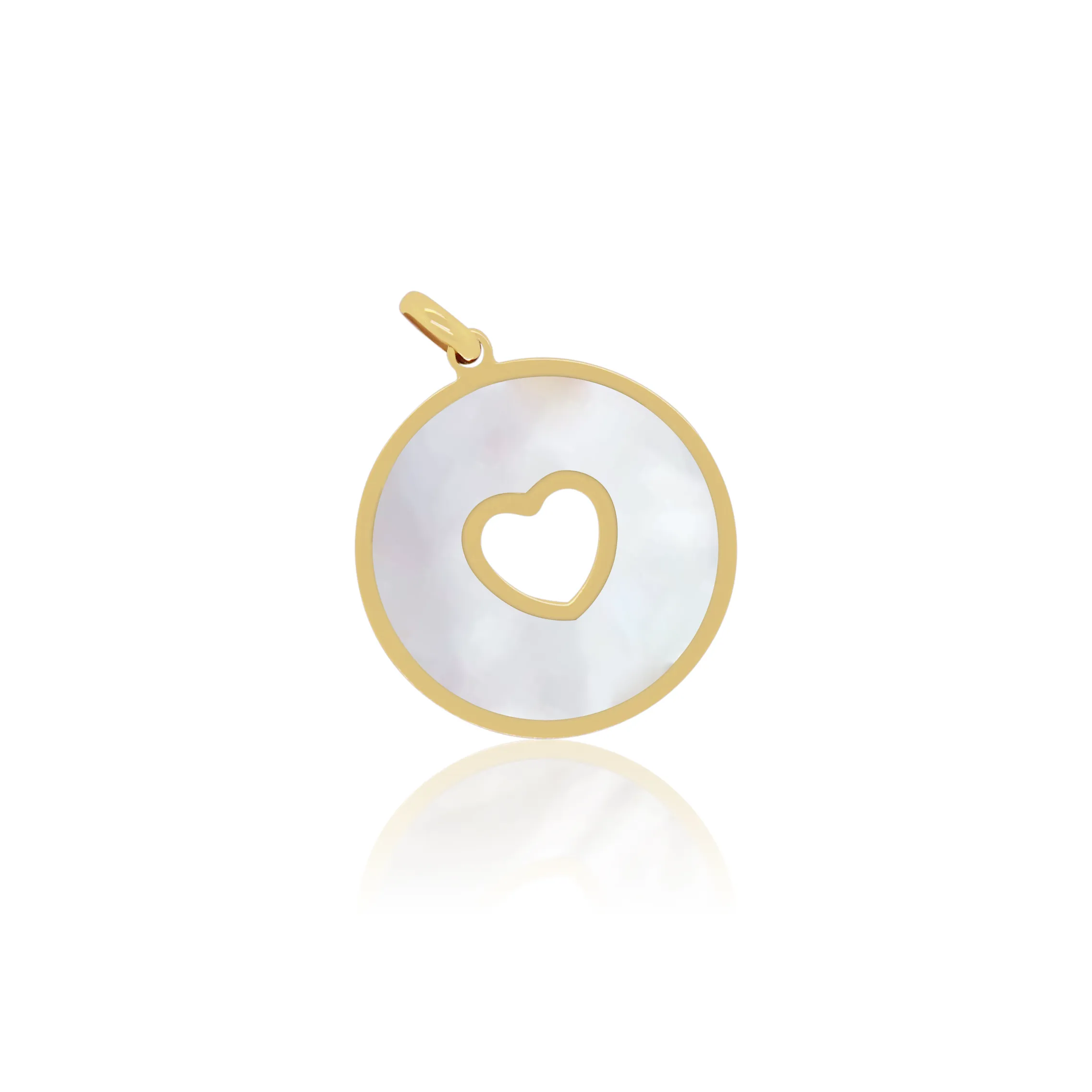 Mother of Pearl Donut Heart Charm