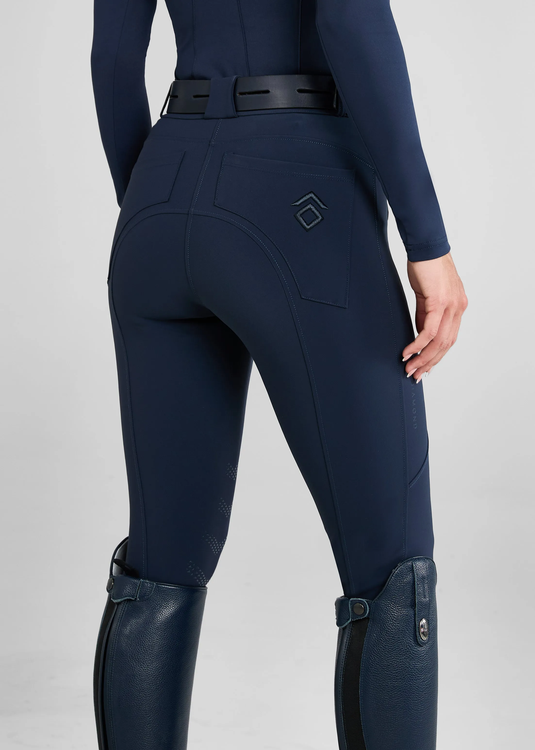 Navy Core Mid-Rise Breeches Knee Grip