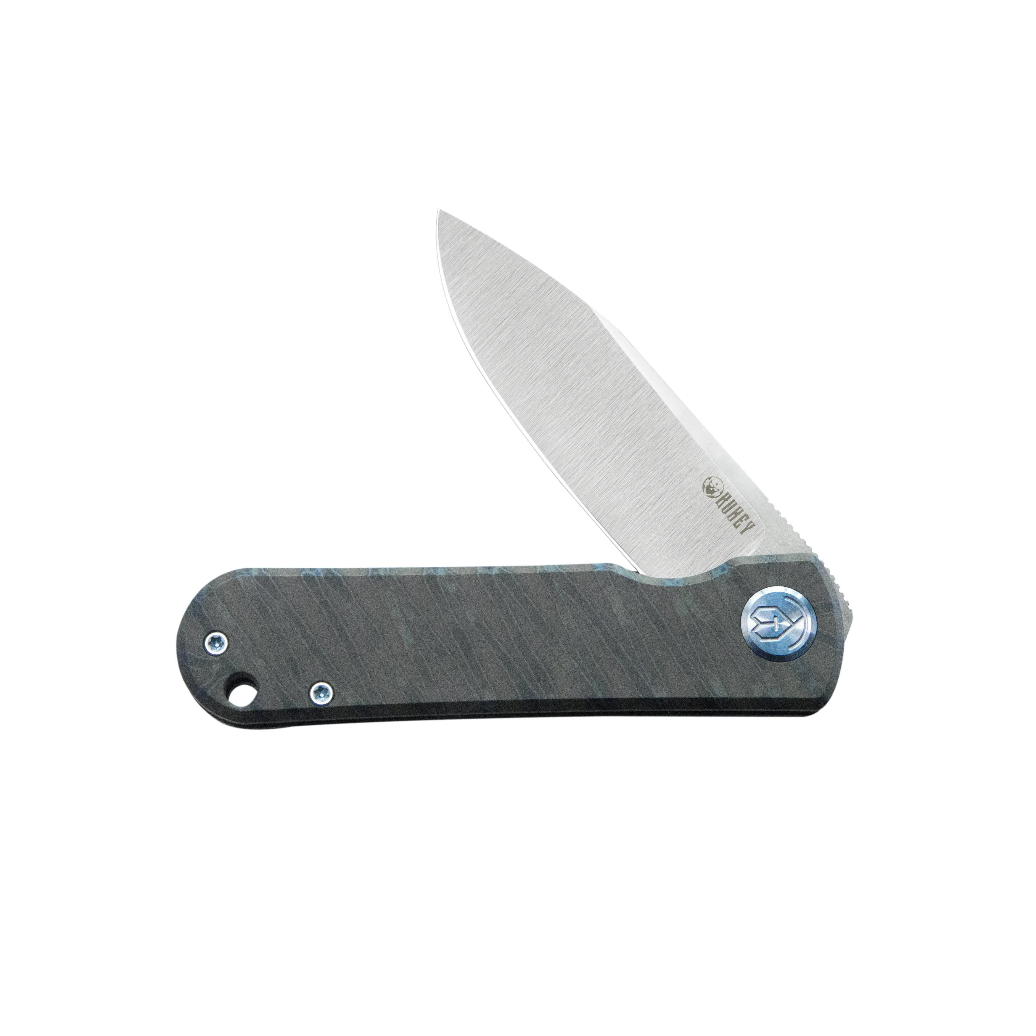 NEO Flipper Folding Pocket Knife Flame Titanium Handle 2.99 Belt Satin S35VN Blade KB359B