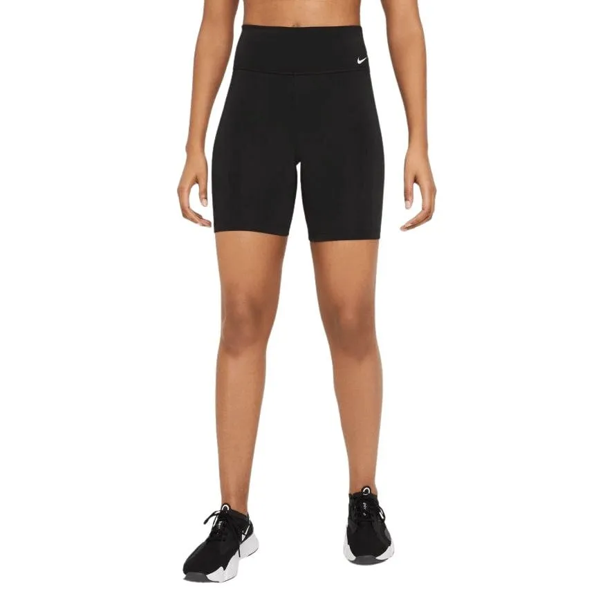 NIKE WOMEN'S ONE MID-RISE 7" BLACK BIKE SHORTS