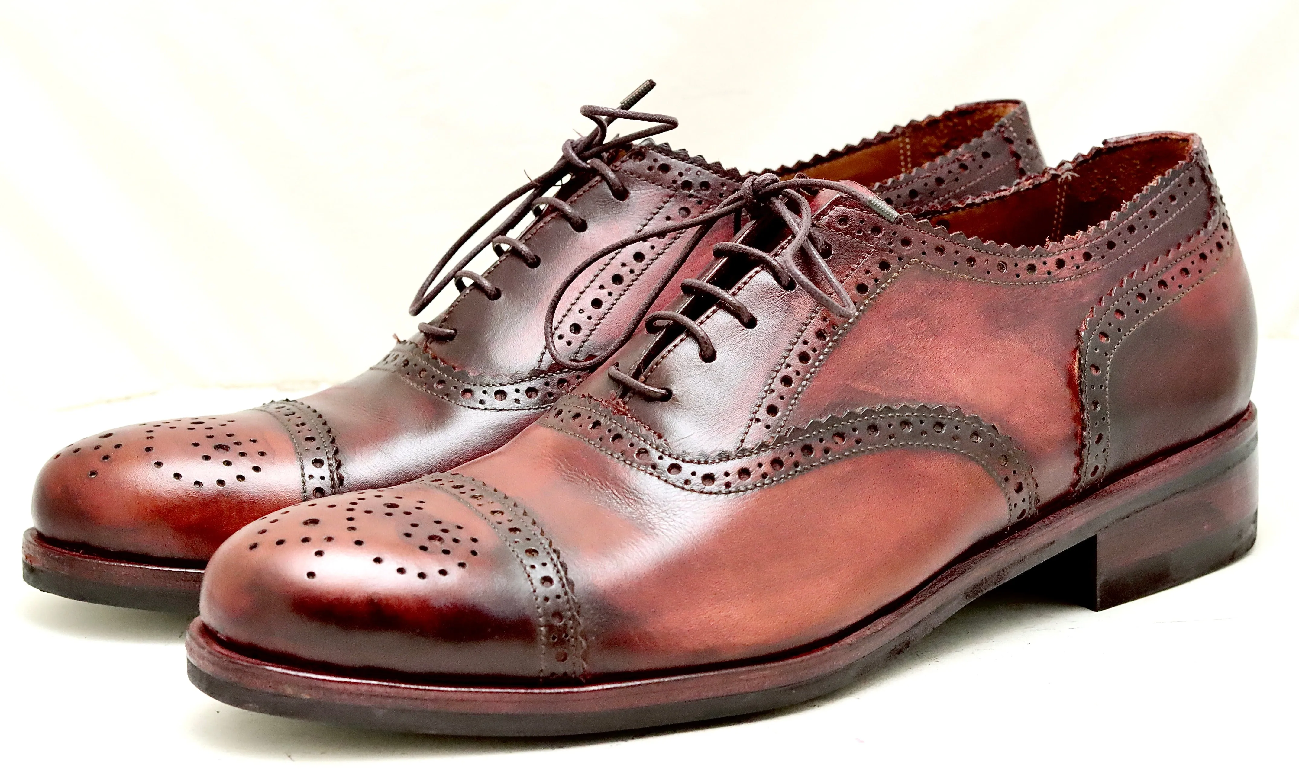 Oxford brogue  | Burgundy rub off | box calf