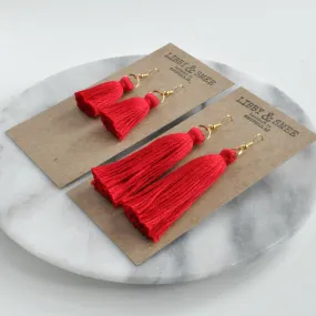 Red Tassel Earrings