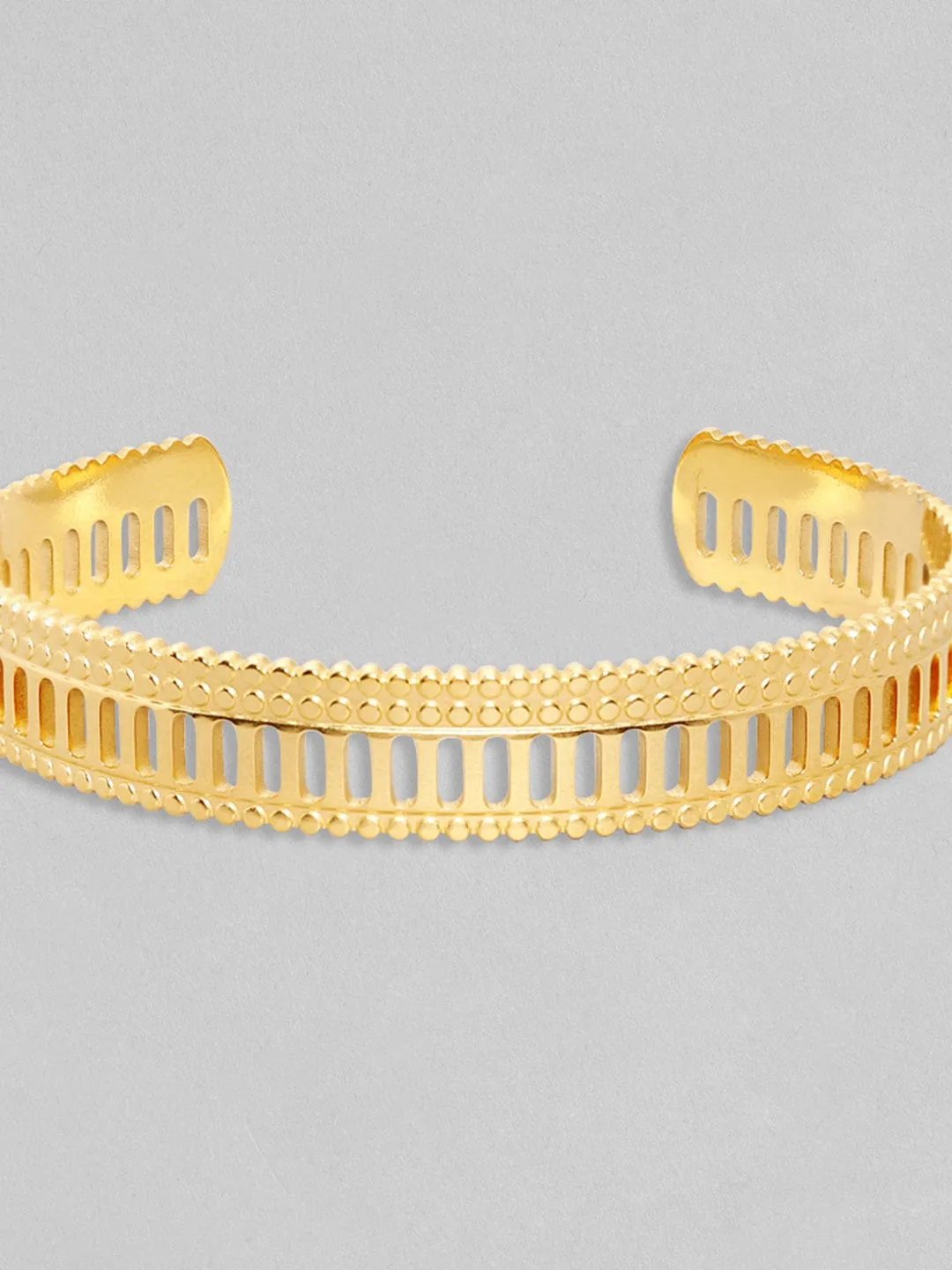 Rubans Voguish Gold Tonedstainless Steel Minimal Adjustable Bracelet