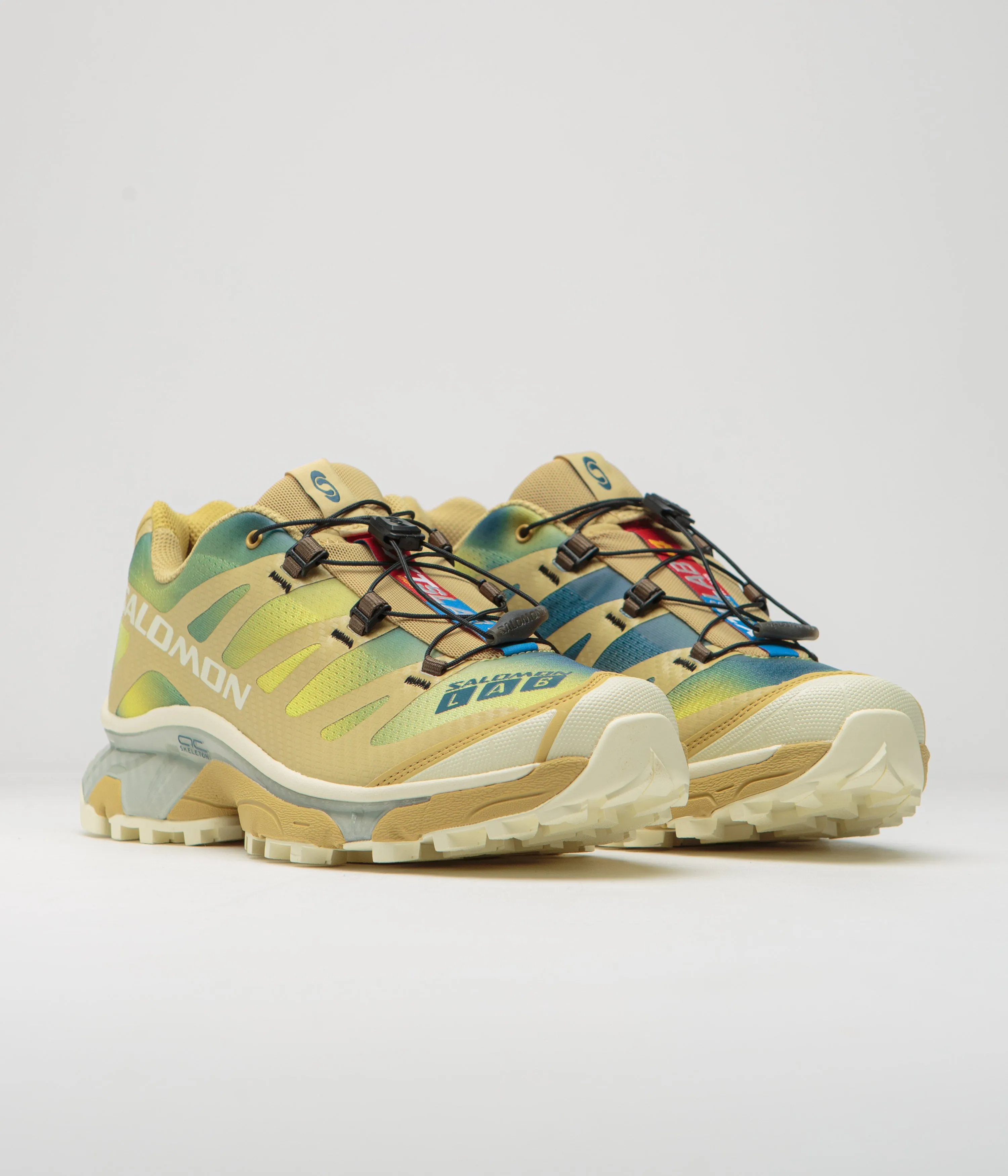 Salomon XT-4 OG Aurora Borealis Shoes - Southern Moss / Transparent Yellow / Deep Dive