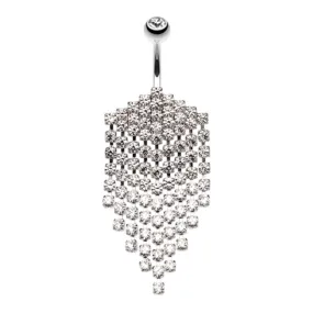 Shimmering Chandelier Drape Belly Button Ring