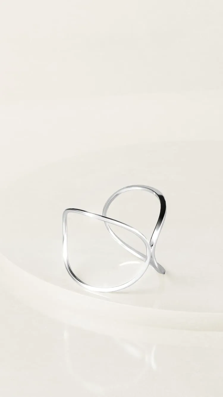 Silver spiral bangle bracelet