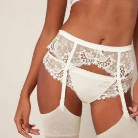 Simone Perele Wish Suspender Belt in Ivory 12B800