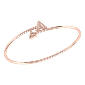 Skyscraper Triangle Roof Adjustable Diamond Bangle in 14K Rose Gold