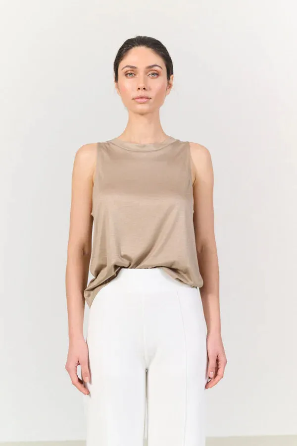 Stevie Wide Fit Tank Top - Dune