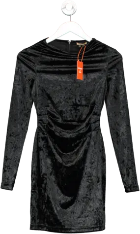 Superdry Black Velvet Long Sleeved Mini Dress UK XS