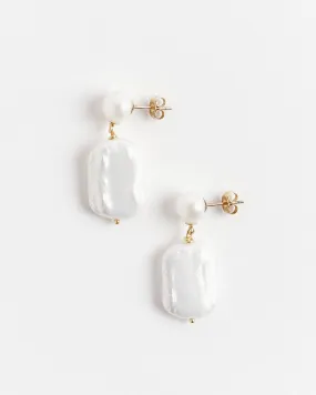 Sybil Earrings in Ivory/Gold