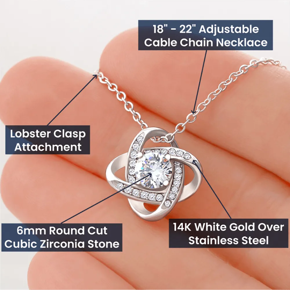 To My Future Wife, I Can't Wait To Begin Our Next Chapter Together Romantic Love Knot Necklace