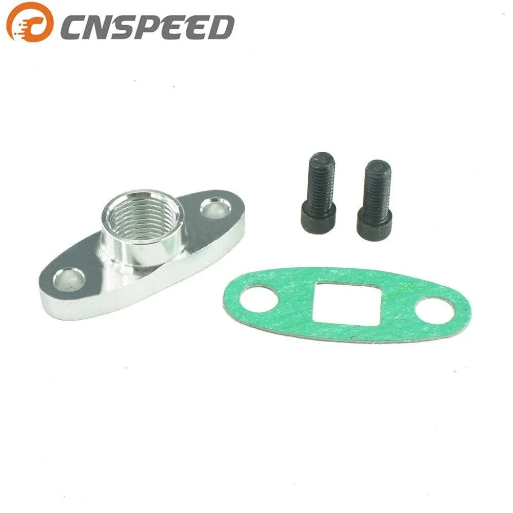 Turbo Oil DRAIN OUTLET Flange Gasket Adapter Kit  Female AN10 1/2 NPT Fitting T3 T4 GT32 GT37 GT40 Turbo  YC100757