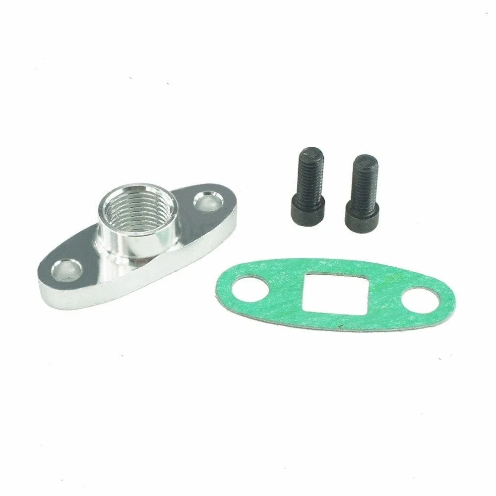 Turbo Oil DRAIN OUTLET Flange Gasket Adapter Kit  Female AN10 1/2 NPT Fitting T3 T4 GT32 GT37 GT40 Turbo  YC100757