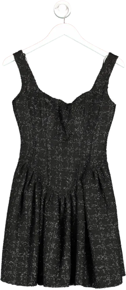 Unum Diem Black Jacquard Glittery Dress UK S