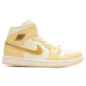 Women's Air Jordan 1 Mid SE - Pale Vanilla/Metallic Gold/Coconut Milk