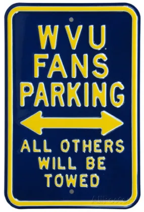 WVU FANS PARKING TIN SIGN